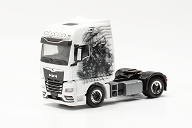 herpa 315715 TGX GX Individual Zugmaschine „Lagoudakis 5 / Minotaurus“, originalgetreu im Maßstab 1:87, Modell LKW für Diorama, Modellbau Sammlerstück, Deko Miniaturmodelle aus Kunststoff, Mehrfarbig im Sale